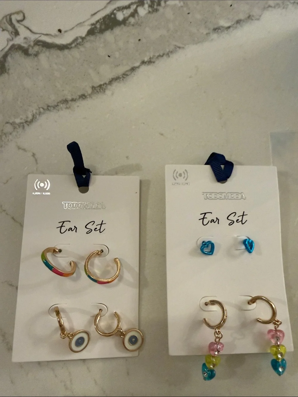 Assorted Pink & Blue Girls' Jewelry Set (Bracelets, Necklaces, Earrings)